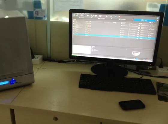 CAD design workstation and scanner at Well Dental Laboratory